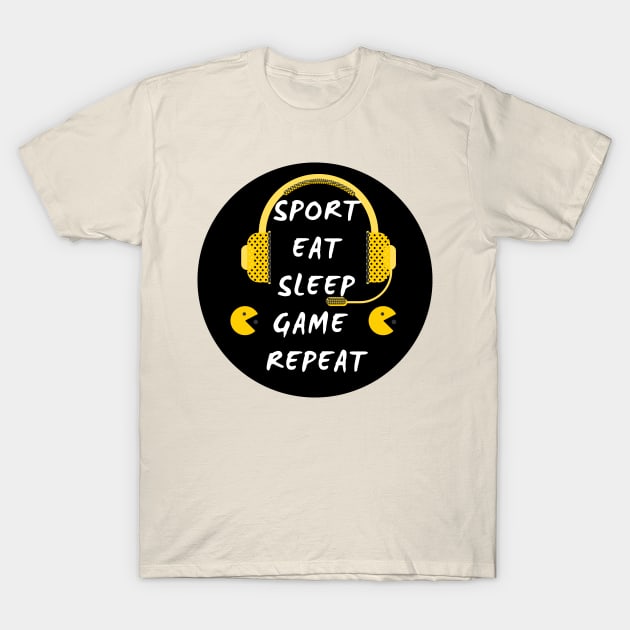 Sport, eat, sleep, game, repeat. T-Shirt by MoreArt15